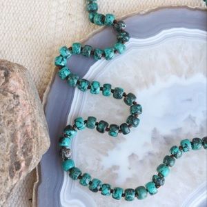 Hand Tied Genuine Turquoise Bead Necklace